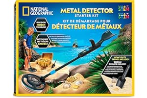 National Geographic Starter Metal Detector Kit – Kids Detector with 18.8 cm Waterproof Coil & Trowel, Great for Gold Hunting 