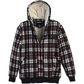 Gioberti Mens Checkered Flannel Hoodie Jacket with Sherpa Lining, Cross/Red Line B, M