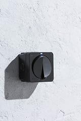 Knightsbridge OP3 Outdoor Weatherproof Double Switch Black 66x90x90 mm view 4
