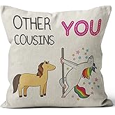 M-Qizi Cousin Gifts Pillow Covers, Best Cousin Gifts, 18x18 Inch Funny Cousin Pillow Covers, Gifts for Cousins Female, Cousin Gifts for Women Cousins Make The Best Friends