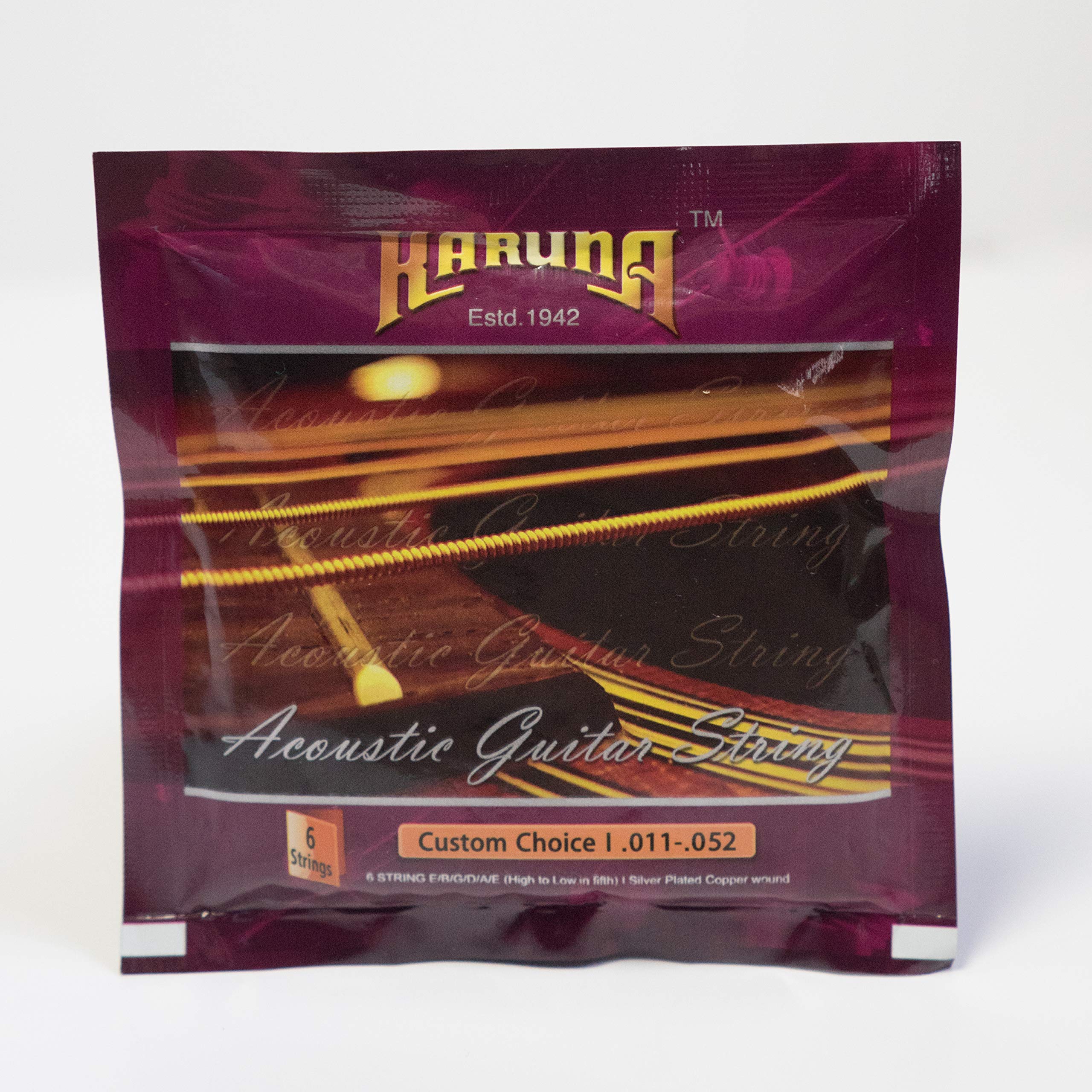 OLKIEQZKaruna Silver Plated Silk & Steel Acoustic Guitar Strings - Custom Choice I (.011-.052). Pure Silk Adds The Extra Texture To The Music