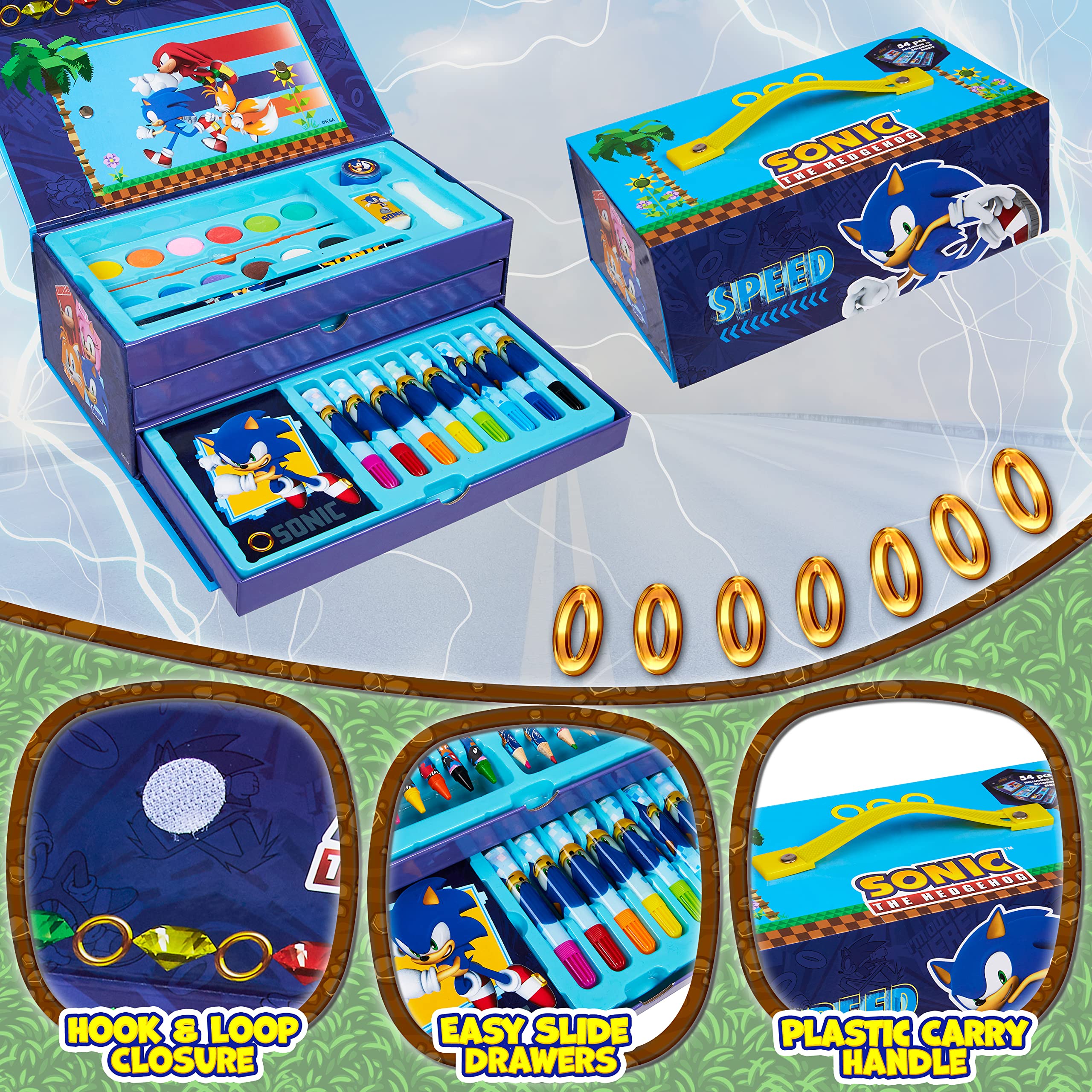 SONIC THE HEDGEHOG Colored Pencils Art Supplies Kids Drawing Kit School Supplies Set Coloring Painting Drawing Pencils Crayons Gifts for Boys