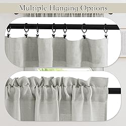 RYB HOME Window Topper Curtains - Linen Sheer