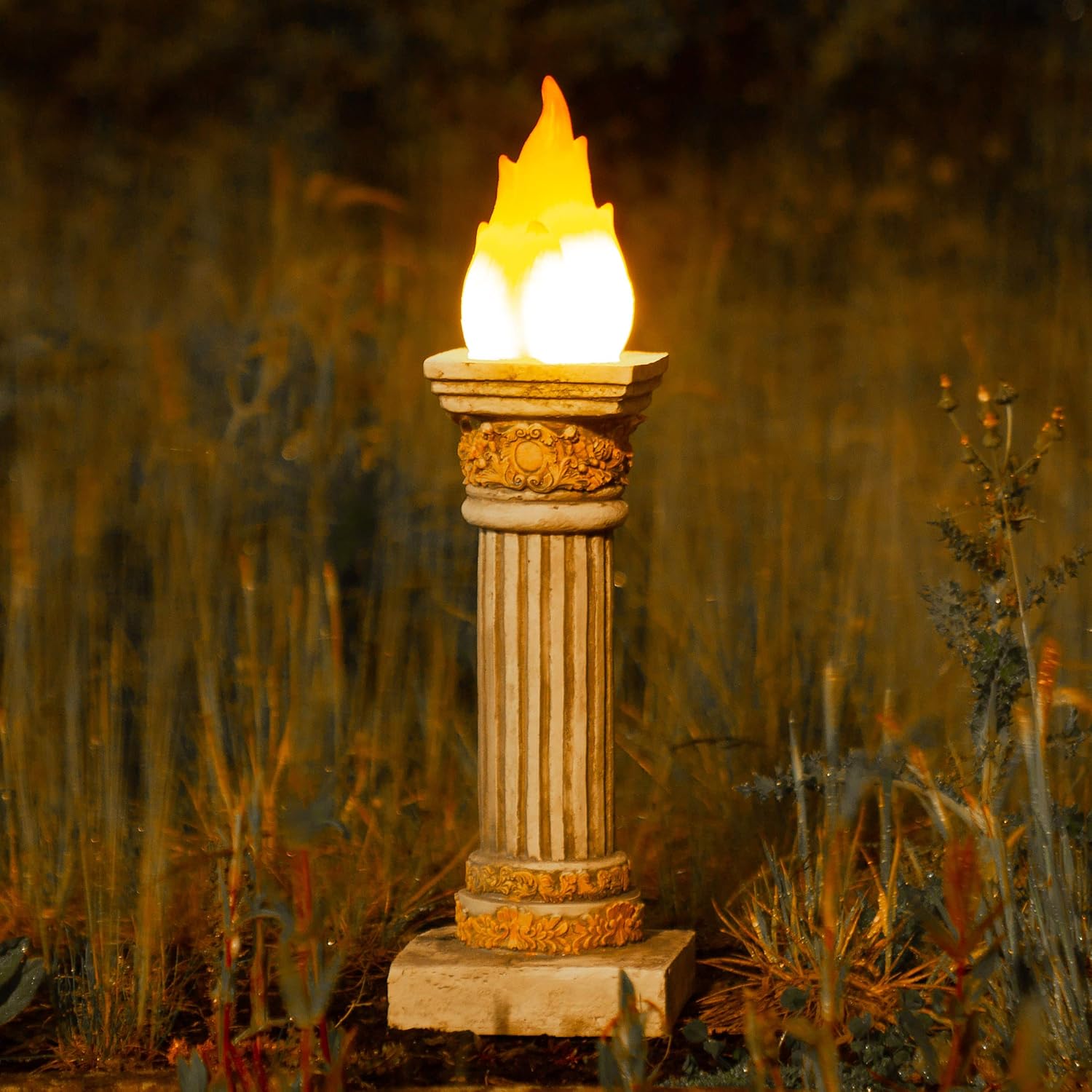 garden mile® Novelty Solar Olympic Flame Torch Flickering Flame