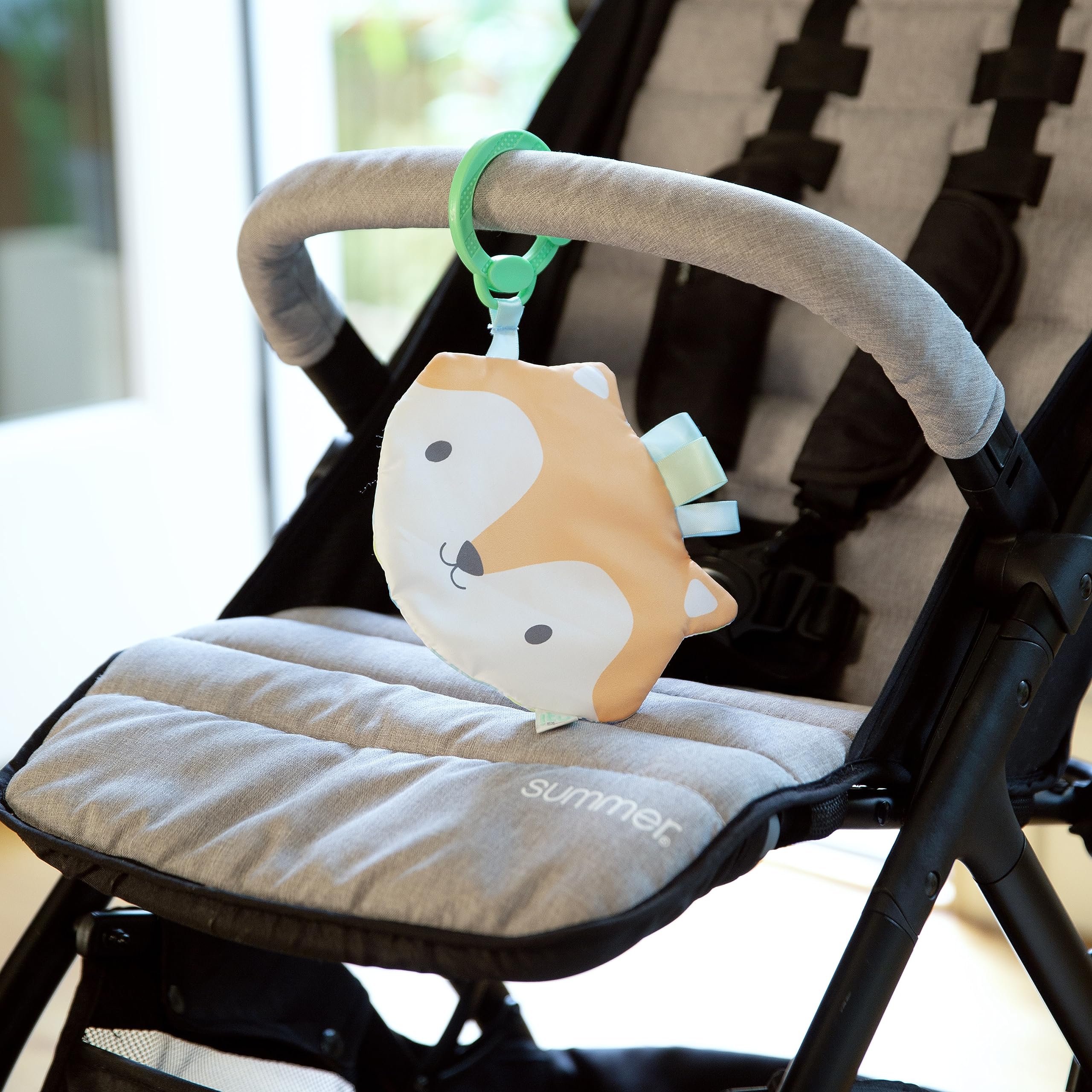Ingenuity: ity by Ingenuity Crinklet, Fox Crinkle Toy for Newborn and Up, Satin Ribbon Tags, C-Link Attachment, Unisex - Kitt