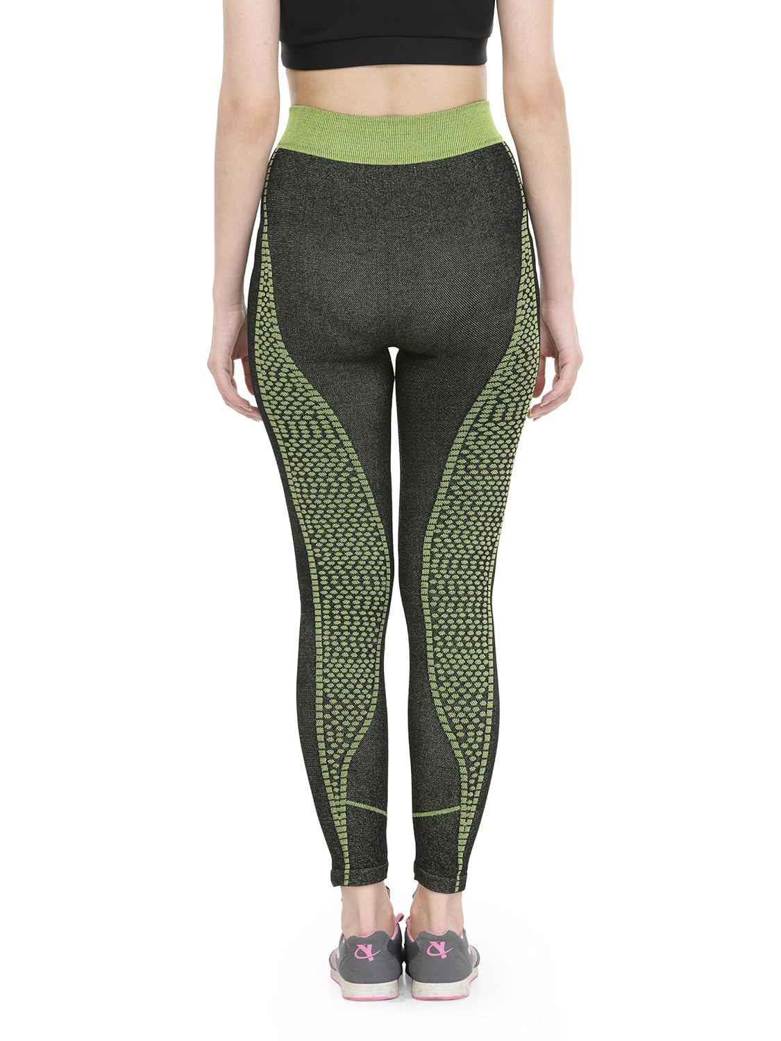 camey women's cotton leggings (lt55_new.green, black, free size)