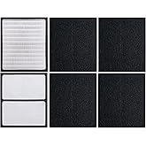 2 Pack Replacement Filters - D for Idylis - IAF-H-100D - Air Purifier AC-2118, AC-2123, IAP-10-280, 1AP10280, Includes 2 x Idylis Hepa and 4 x Carbon Pre-Filters