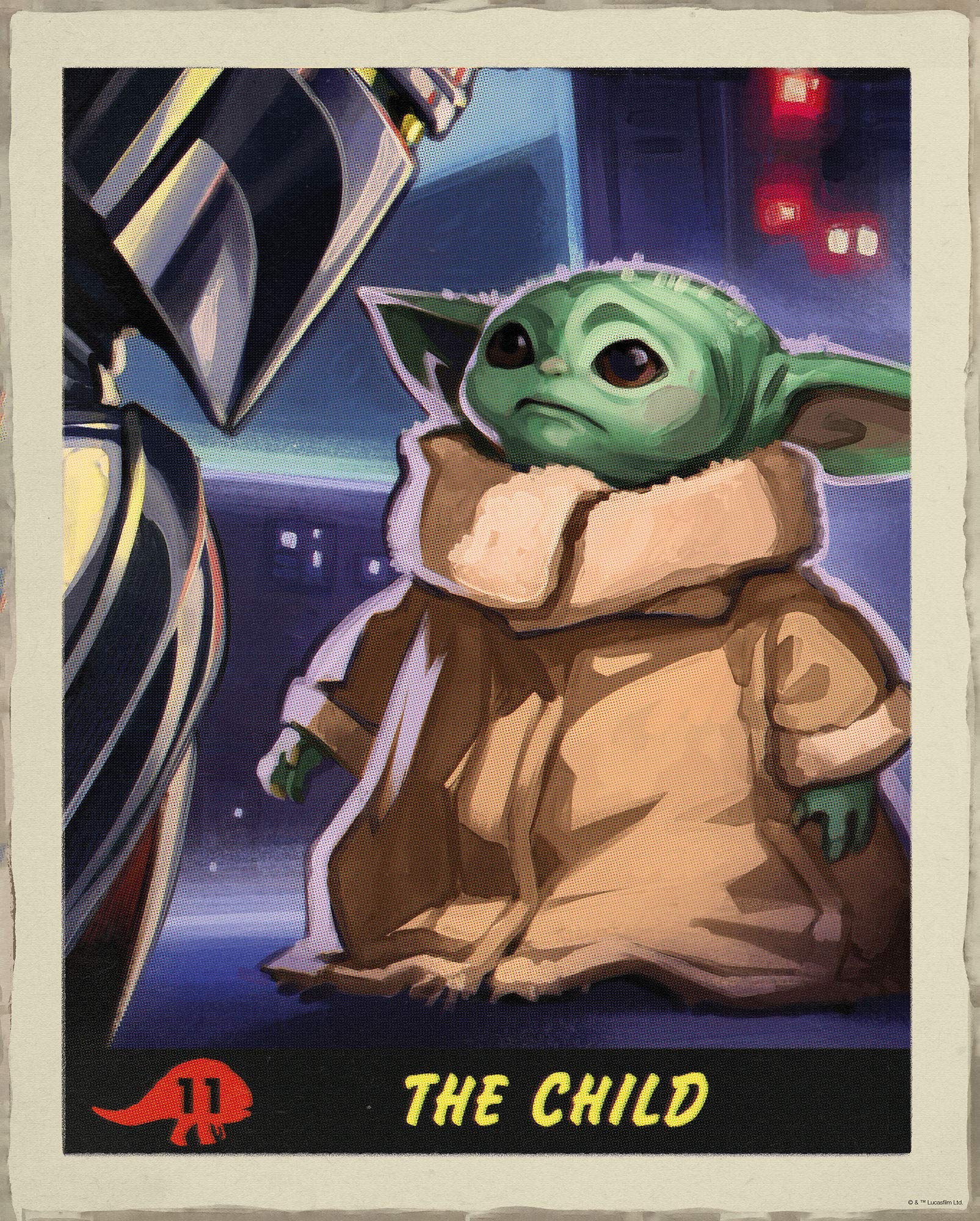 Komar 40 x 50 cm Star Wars Mandalorian The Child Trading Card | Baby Yoda, Decoration, Wall Picture, Poster, Art Print, Size Frame, WB-SW-014-40 x 50, Colourful