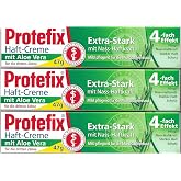 3x47g Protefix Denture Adhesive Cream Extra Strong Aloe Vera Made in Germany