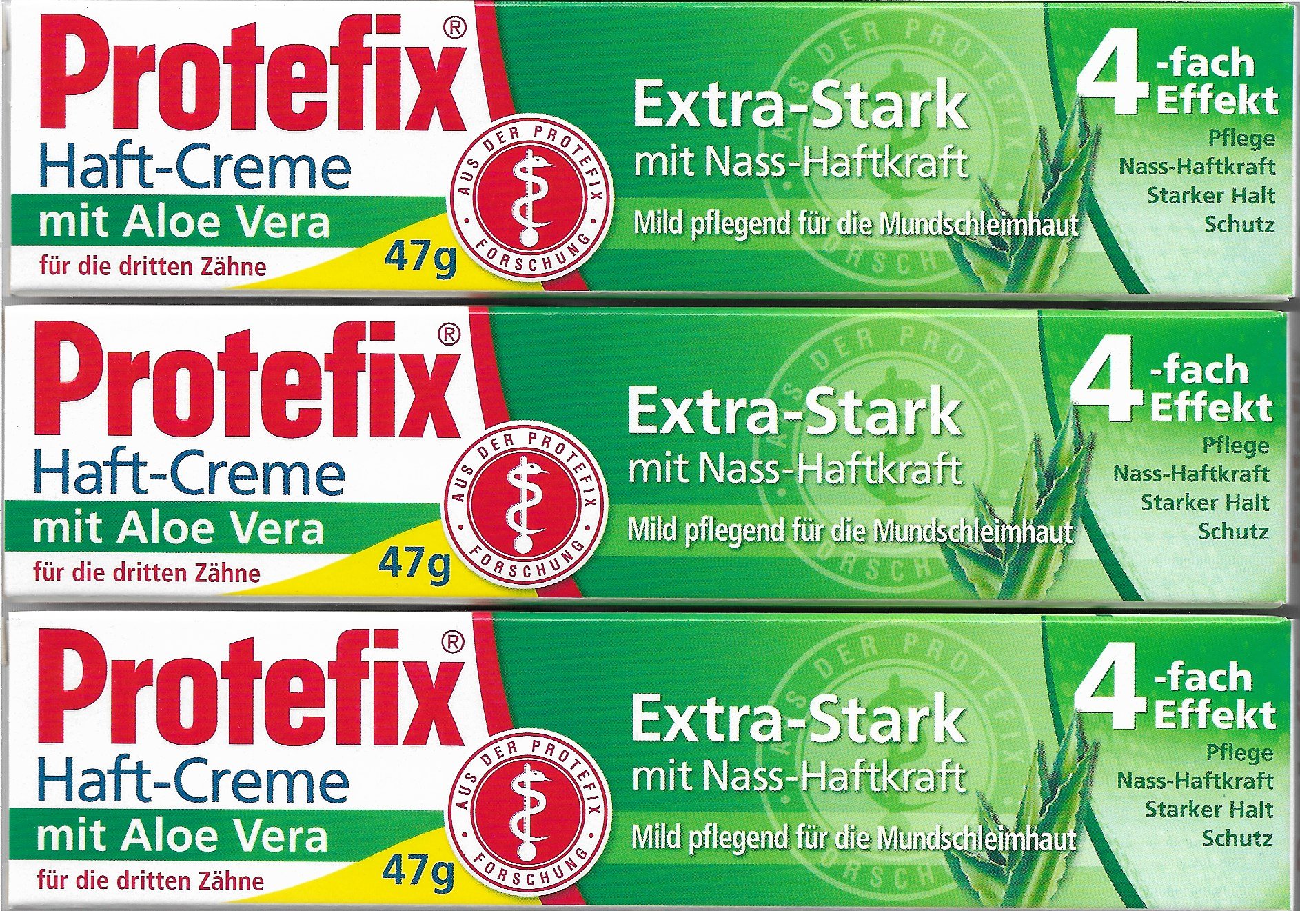 Protefix Adhesive Cream Extra Strong Aloe Vera 3x40ml