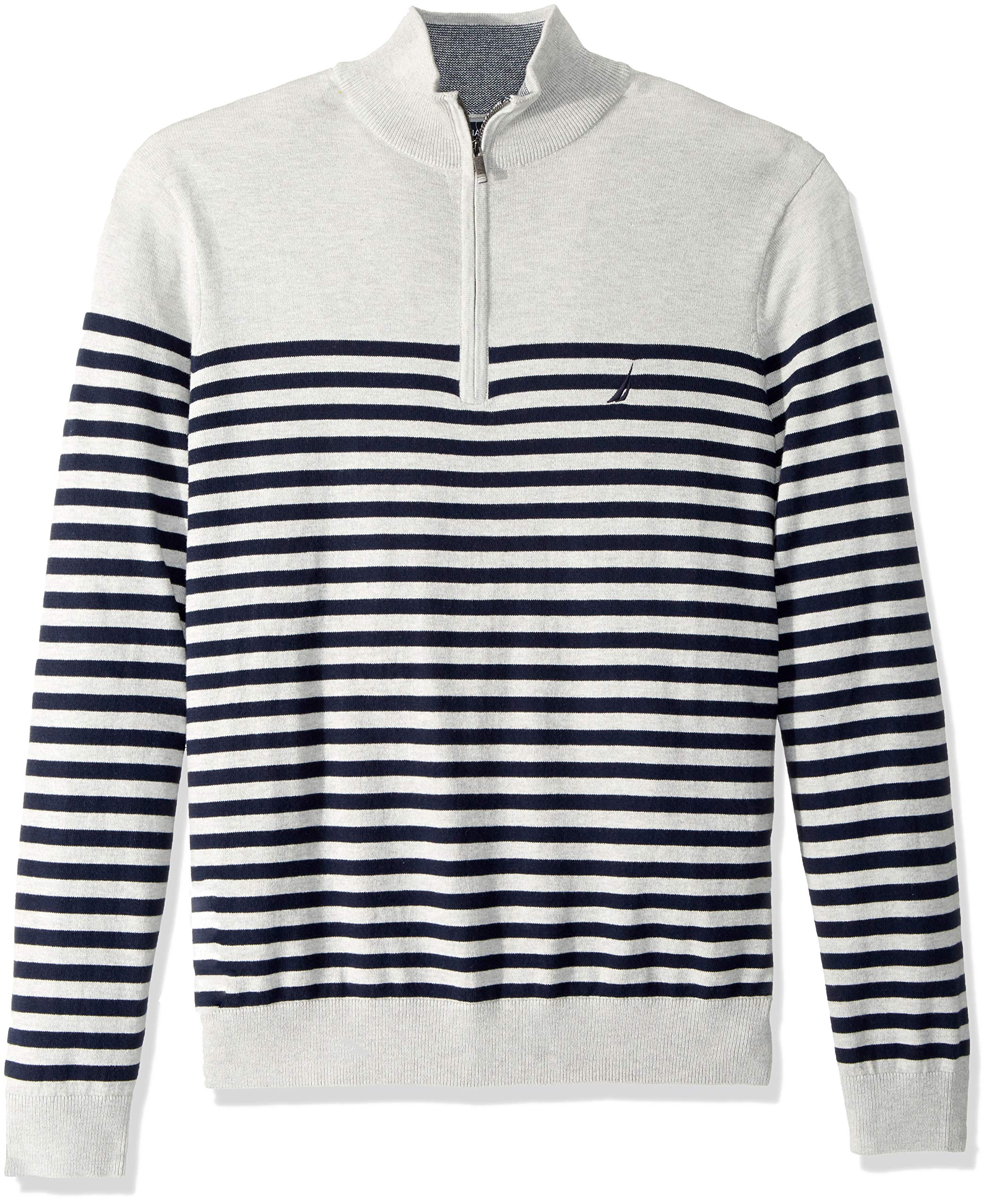 Nautica Men's Big and Tall HalfZip Mock Neck Breton Sweater Nautical