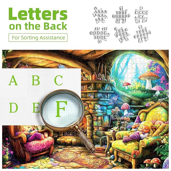 ELF MUSHROOM HOUSE 1000 PIECE PUZZLE FOR ADULTS, FUN PUZZLES FOR ADULTS 1000 PIECES WITH HD PRINT POSTER, 27.5″ X 19.7″ DUST FREE, FOR GIFTS BIRTHDAY HOLIDAY PARTY FAMILY GAMES LOVERS