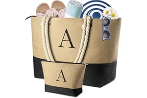 TOPEAST Christmas Gifts for Women - Beach Bags with Makeup Bag Travel Essential Christmas Birthday Gifts for Mom Friends