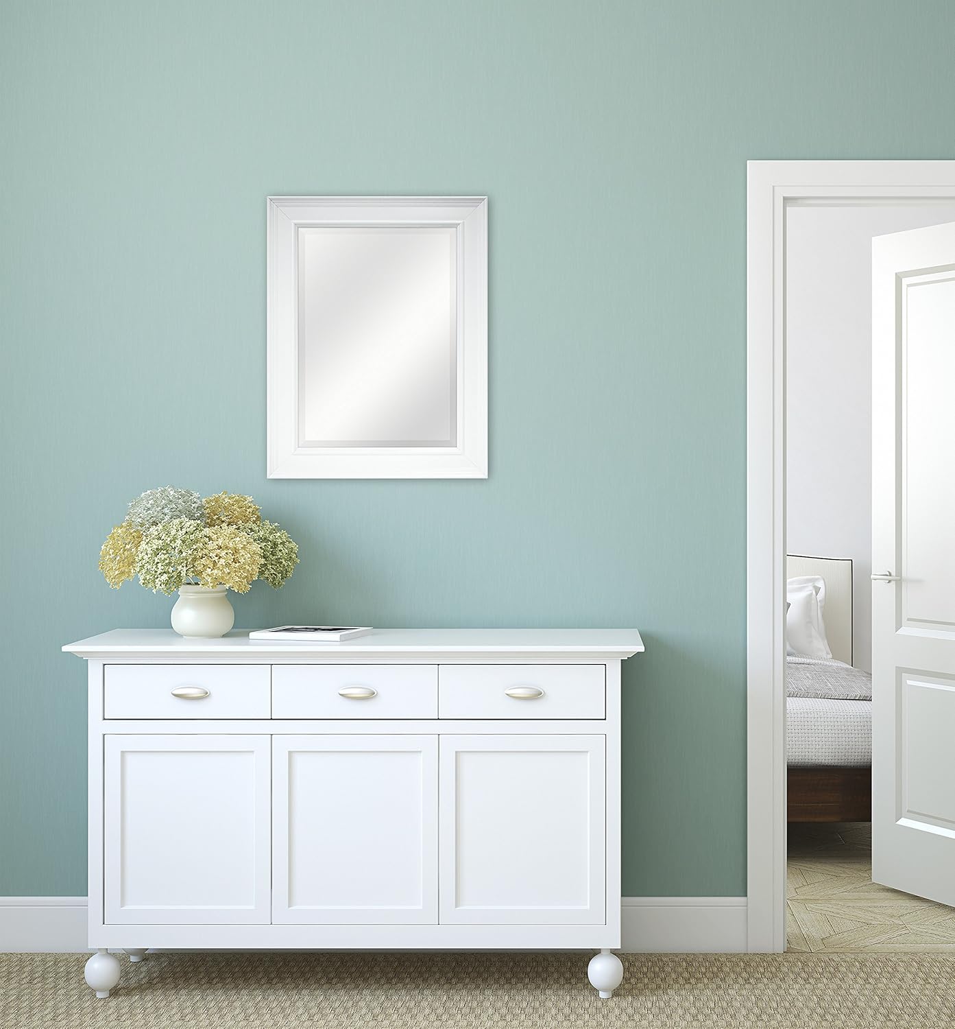 MCS Wall Mirror, White: Home & Kitchen