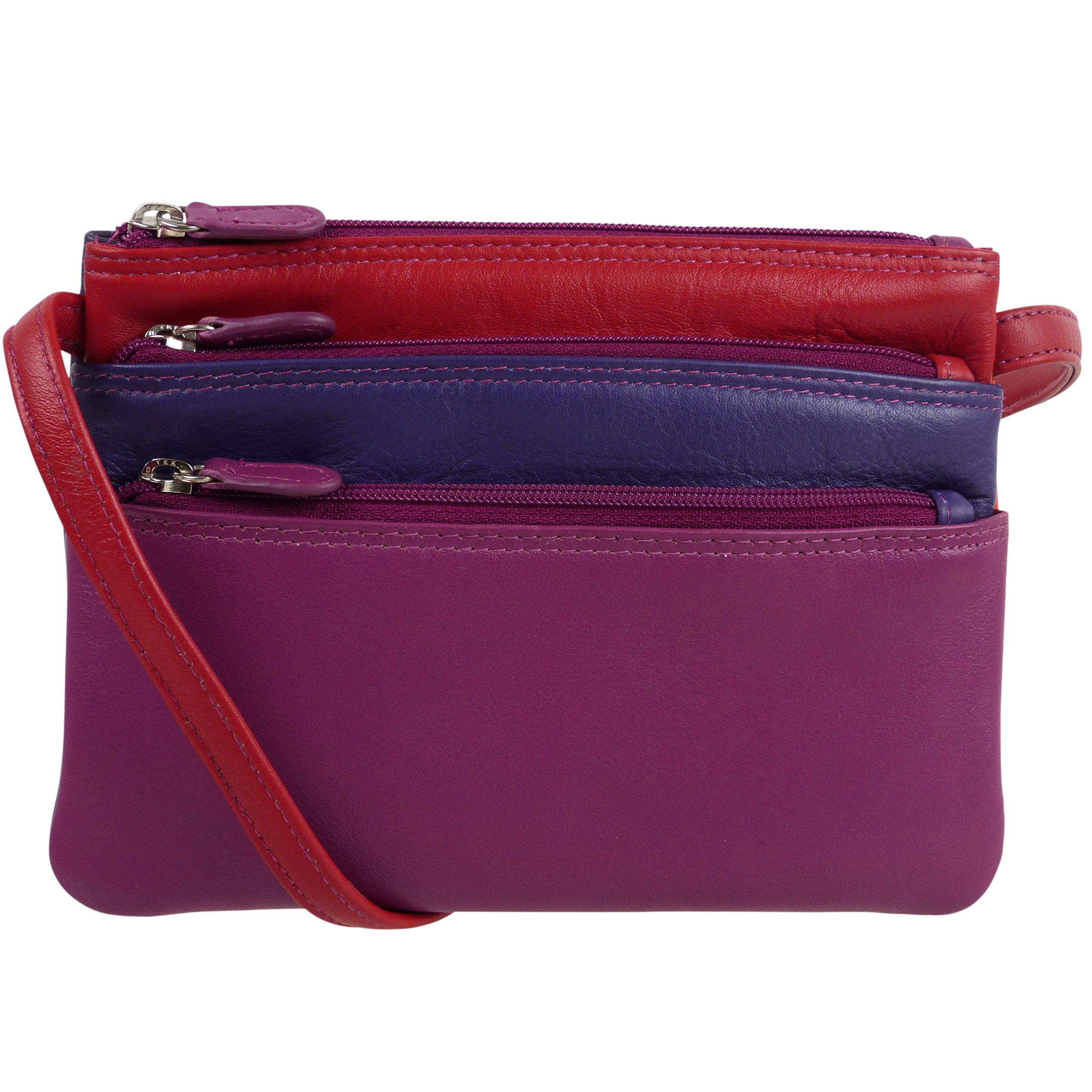 Graffiti/Golunski Small Leather Cross over Body Bag Style 7156 multi (China Rose)