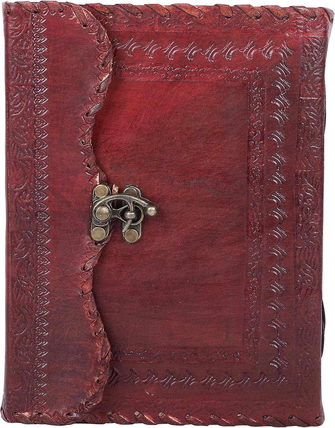 OVERDOSE Mehrab Brass C-Lock Leather Journal - 6 X 8 Inches