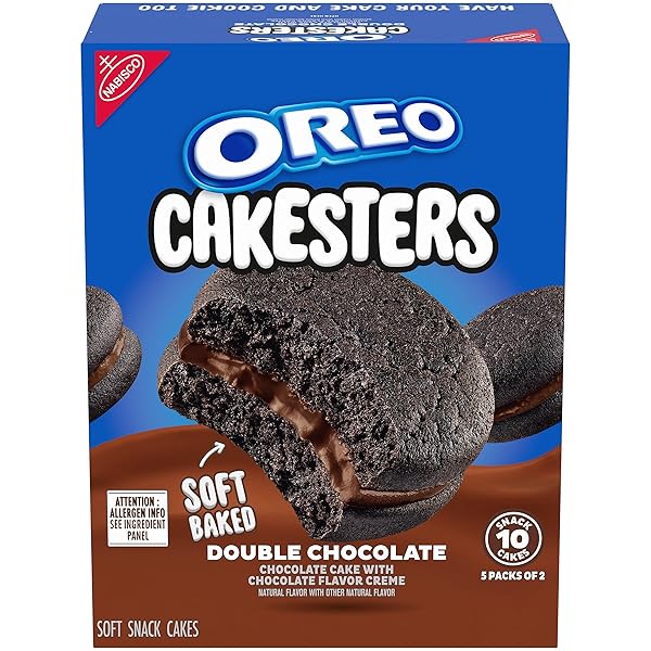 OREO CAKESTERS DOUBLE CHOCOLATE SOFT SNACK CAKES, 5-2.02 OZ SNACK PACKS