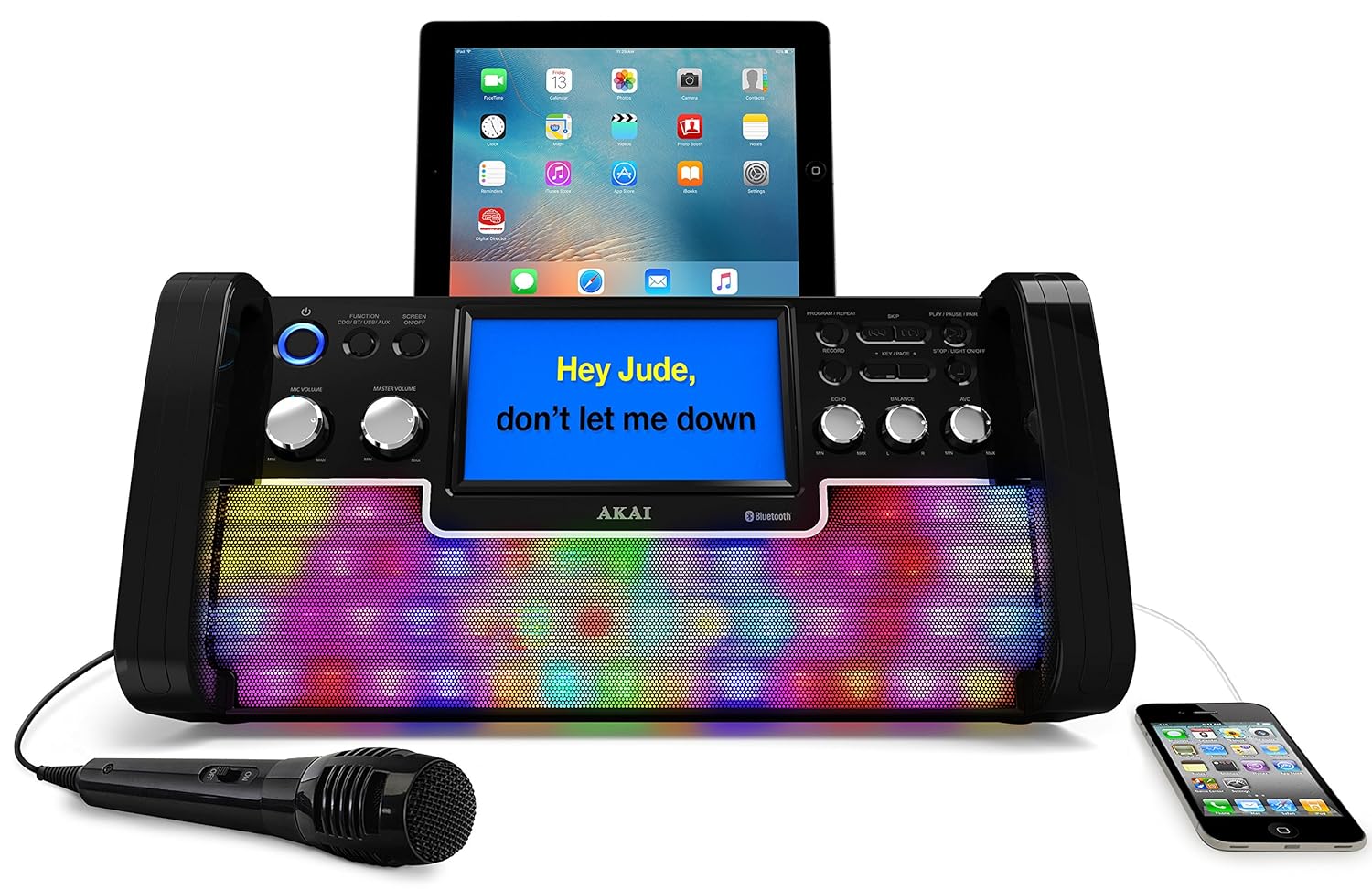 AKAI BLUETOOTH CD+G MP3 PLAYER KARAOKE DISCO PARTY MACHINE + MIC