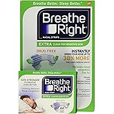 Breathe Right Extra Clear Nasal Strips Drug Free Sensitive (44 Extra Clear Strips (Sensitive Skin))