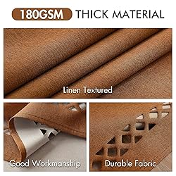 MIULEE Brown Thick Polyester Linen Rectangle
