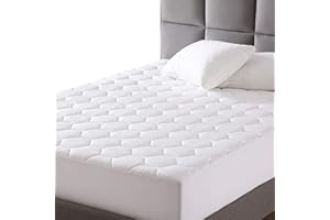 EXQ Home Mattress Pad Twin XL Twin Extra Long Size Quilted Mattress Protector Fitted Sheet Cooling Mattress Cover for Bed Stretch Up to 18”Deep Pocket (Breathable)