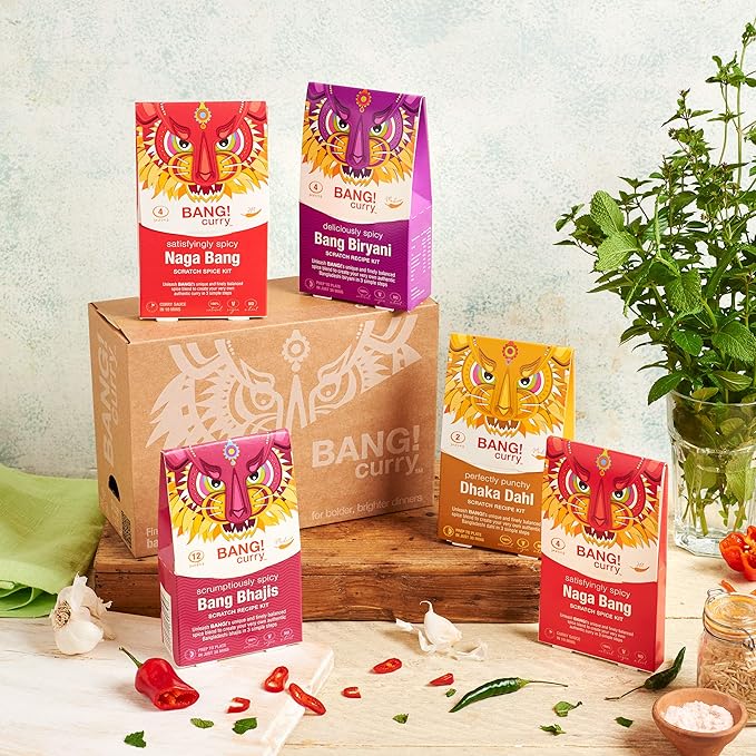 Kits Bang Curry | Crea un Auténtico Plato de Curry | Caja Connoisseur Especias De Curry | Apto para Dieta Vegana | + Ebook Gratuito con Nuestras Mejores Recetas: Amazon.es: Alimentación y bebidas