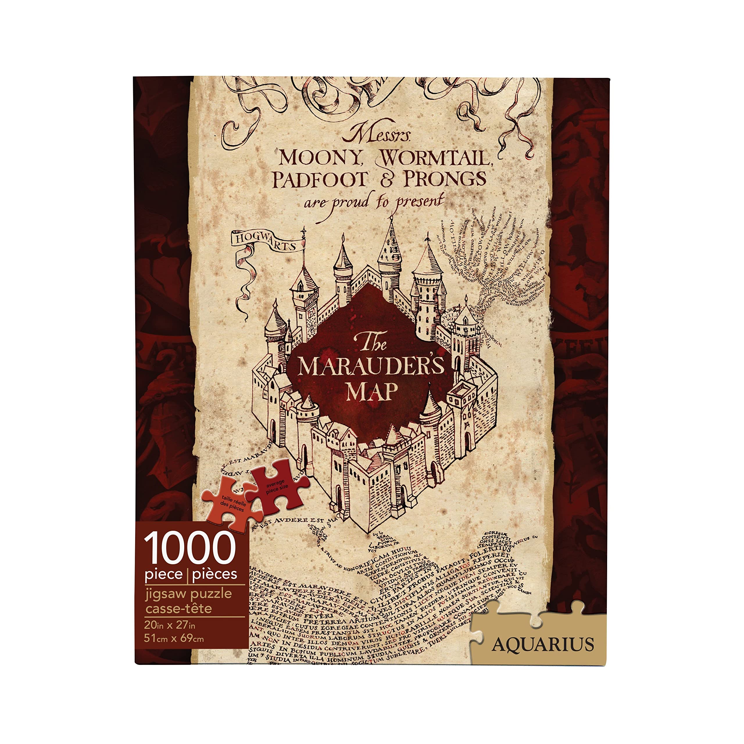 AQUARIUS Harry Potter Puzzle Marauder's Map (1000 Piece Jigsaw Puzzle) - Officially Licensed Harry Potter Merchandise & Collectibles - Glare Free - Precision Fit - 20x27in