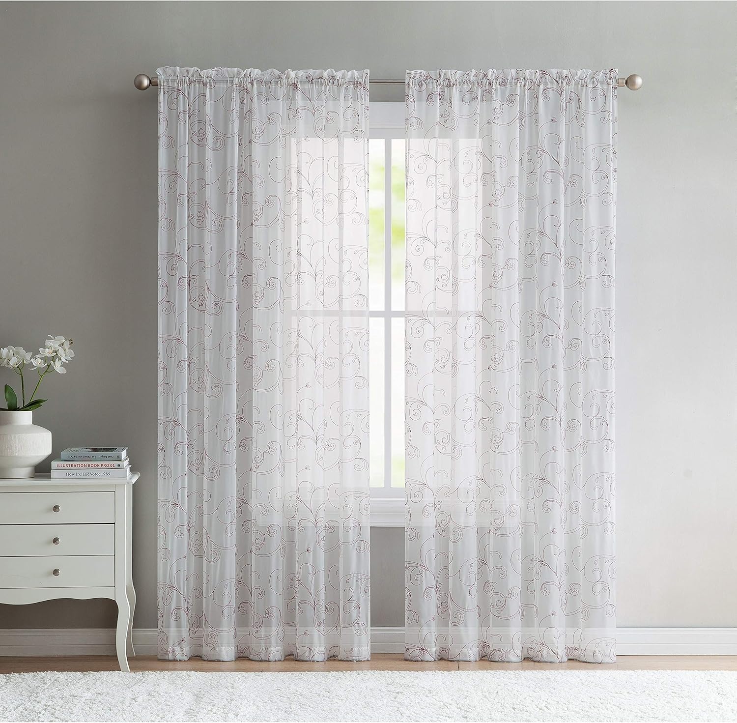 VCNY Home Elizabeth Embroidered Sheer Panel