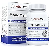 Natural Stress and Anxiety Relief Supplement Pills - Natural Herbal Support for Anxiety, Stress Relief and Mood Enhancement with Ashwagandha, 5-HTP, GABA, DMAE & Chamomile - 60 Vegetable Capsules