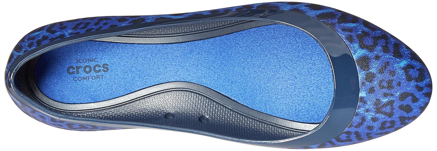 crocs lina shiny women flat in black