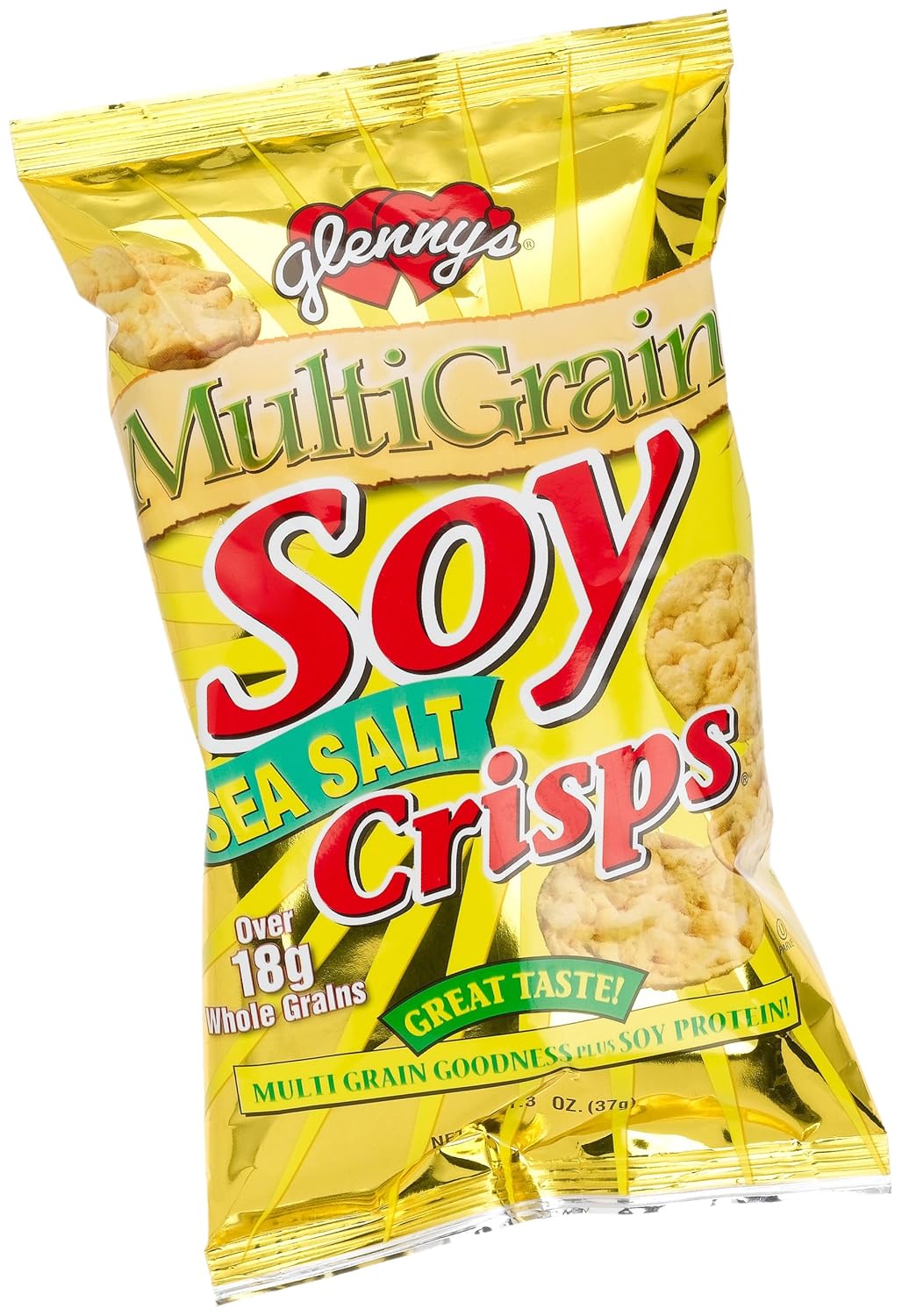 Glenny's Multi Grain Soy Crisps, Sea Salt, 1.3Ounce Bags