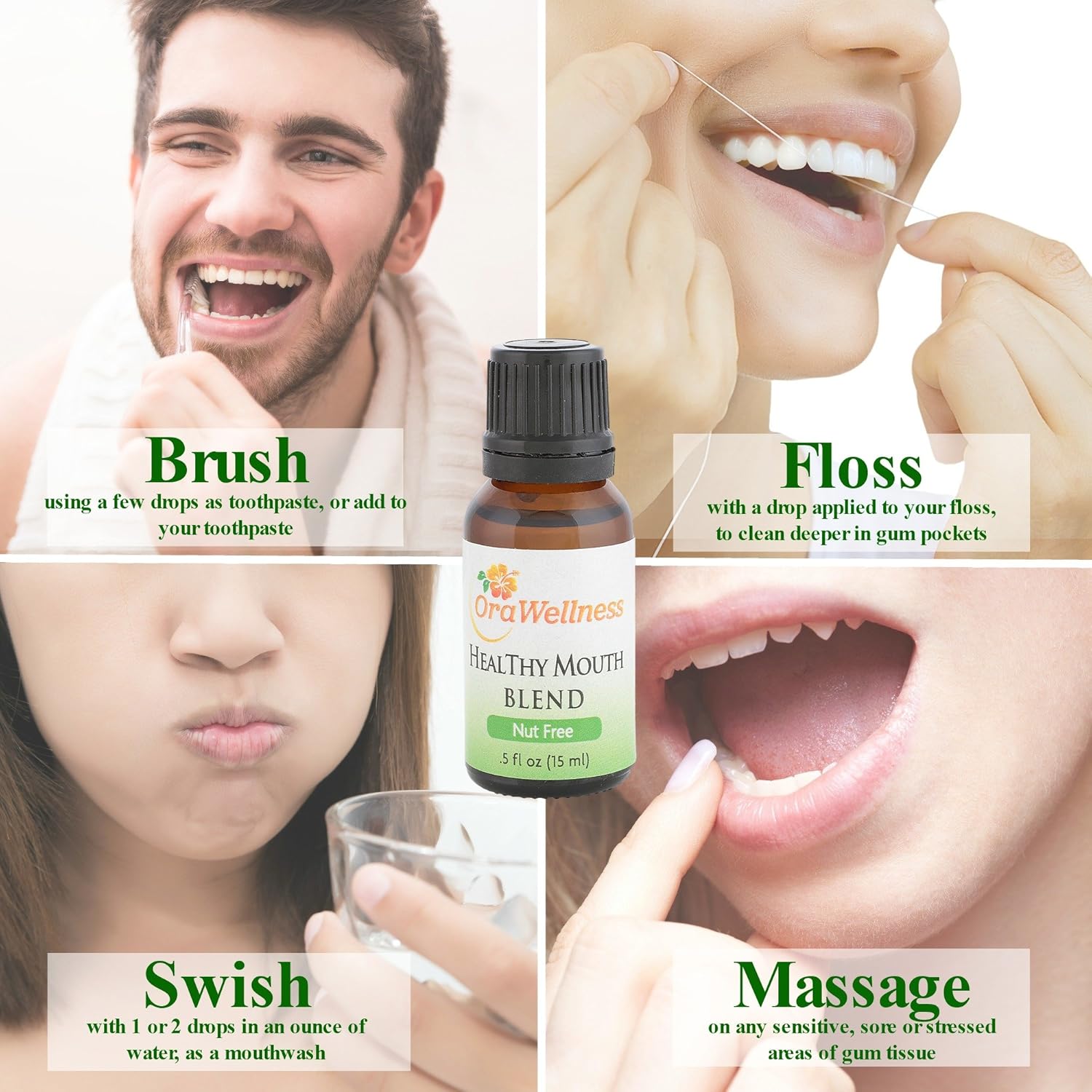 OraWellness NUT FREE HealThy Mouth Blend Tooth Oil, Organic Toothpaste & Mouthwash Alternative With Clove Oil Promotes Healthy Teeth & Gums, 1 Pack: Beauty