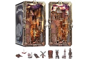 fifijoy Viking Book Nook Kit - DIY Miniature House Dollhouse Kit for Adults Teens, Booknook Tiny House Bookshelf Insert Decor 3D Wooden Puzzle, Gifts for Family, Friends (Voyage Through The Storm)