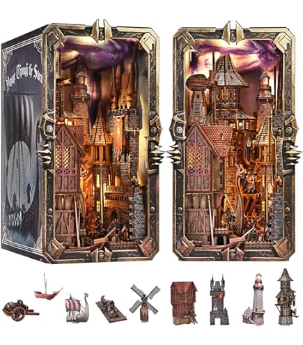 Amazon.com: fifijoy DIY Viking Book Nook Kit, Miniature House