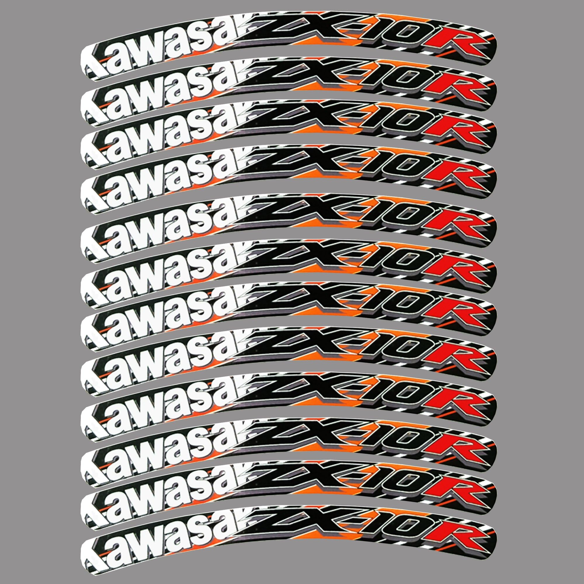 ZX10R wheel rim graphics stickers decals orange ZX 10 R