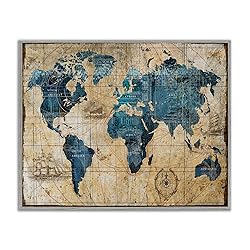 Stupell Industries Vintage Abstract World Map