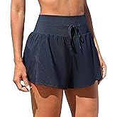 ATTRACO 3" High Waisted Swim Shorts Women Board Shorts for Swimming Beach Bathing Suit Bottoms with Liner