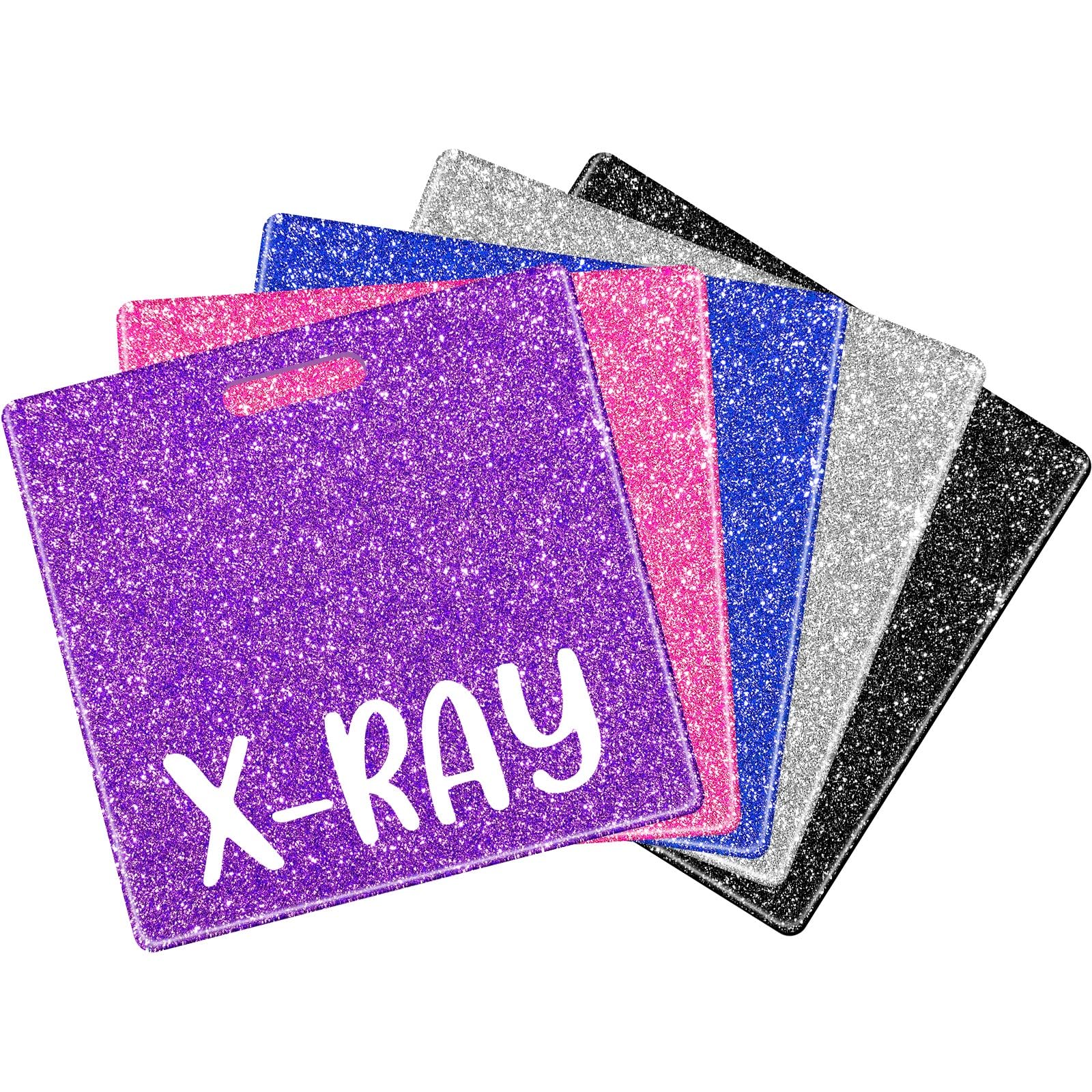 Photo 1 of Lyrow 5 Pcs X-Ray Badge Holder in 5 Glitter Colors Retractable ID Name Identification Badge Nurse Nursing Accessories Reel Holder Gifts for Nurse Doctor Hospital Worker