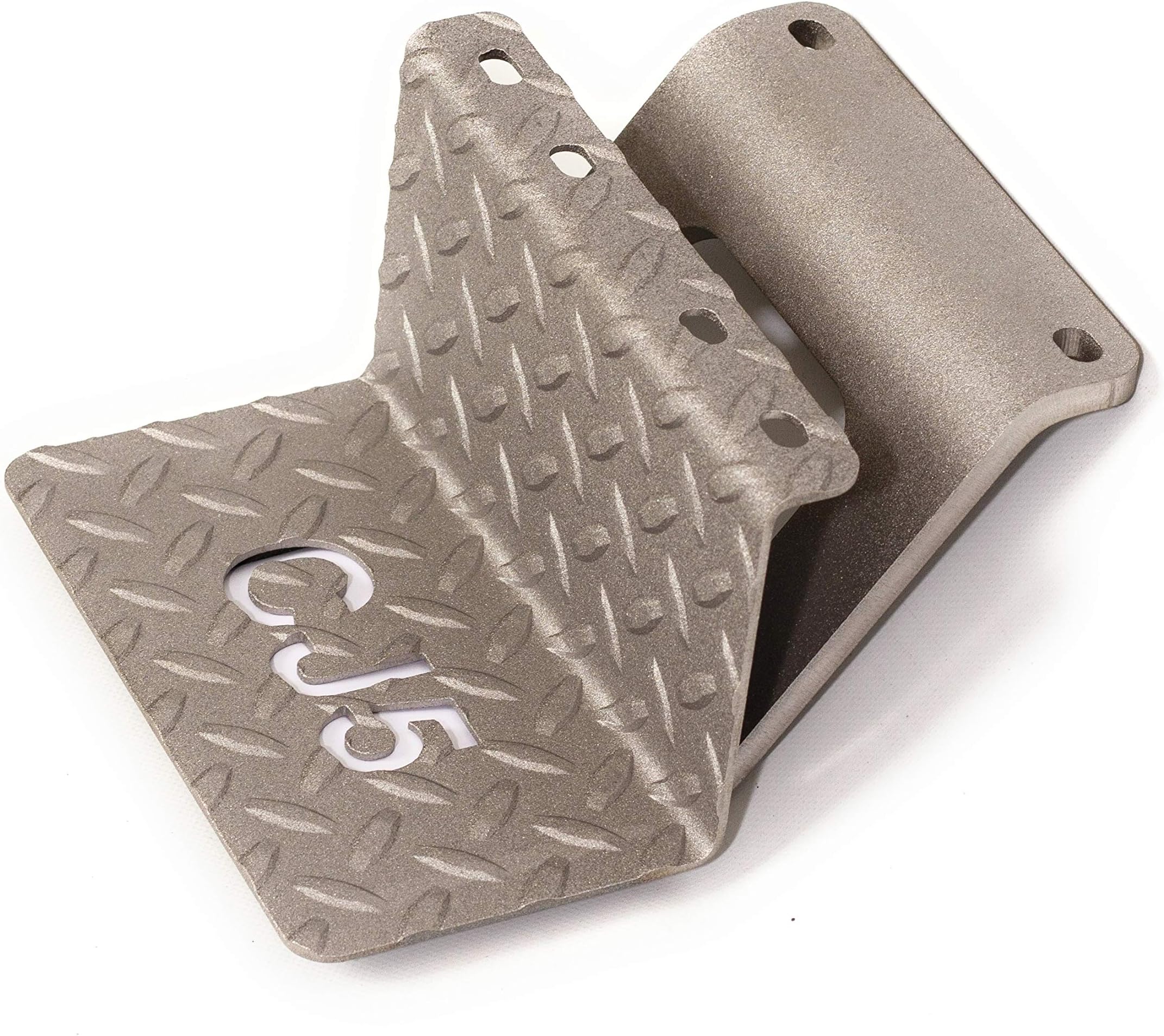 CNA Fabrication Jeep CJ5 Steps (Pair) - Beefy Formed Steel Construction - Metal Treadplate Diamond Plate Traction Design - Universal Fitment on Classic Jeep CJ-5