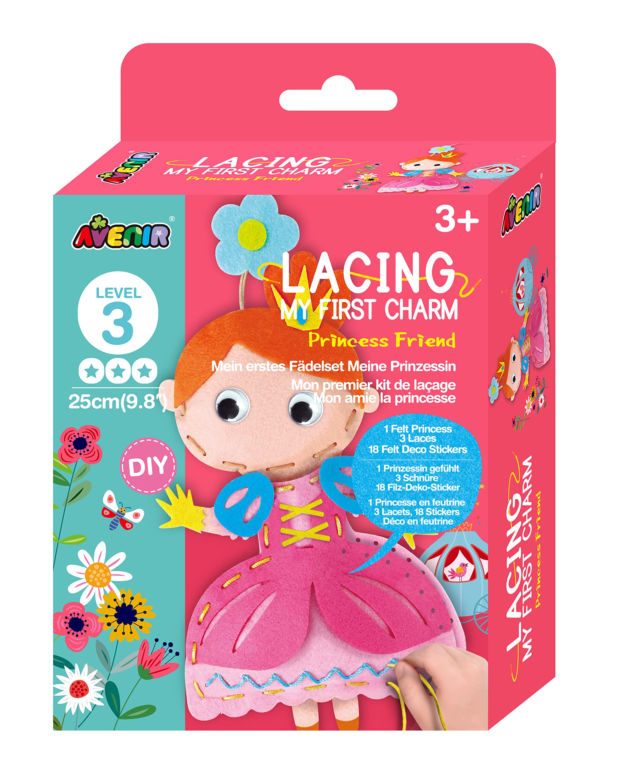 Avenir | My First Lacing | Charm Princess Friends | First Sewing for Ages 3+ | Fun DIY Creative Activity - Develop Sewing and Stitching Skills