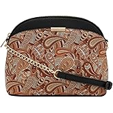 FashionPuzzle Paisley Print Small Dome Crossbody with Chain Strap