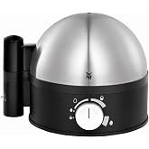 WMF Stelio Eierkocher Edelstahl, Eierkocher 1 Ei -7 Eier, 380 Watt, H&auml;rtegradeinstellung, Fortkochstufe, Messbecher mit Eipick