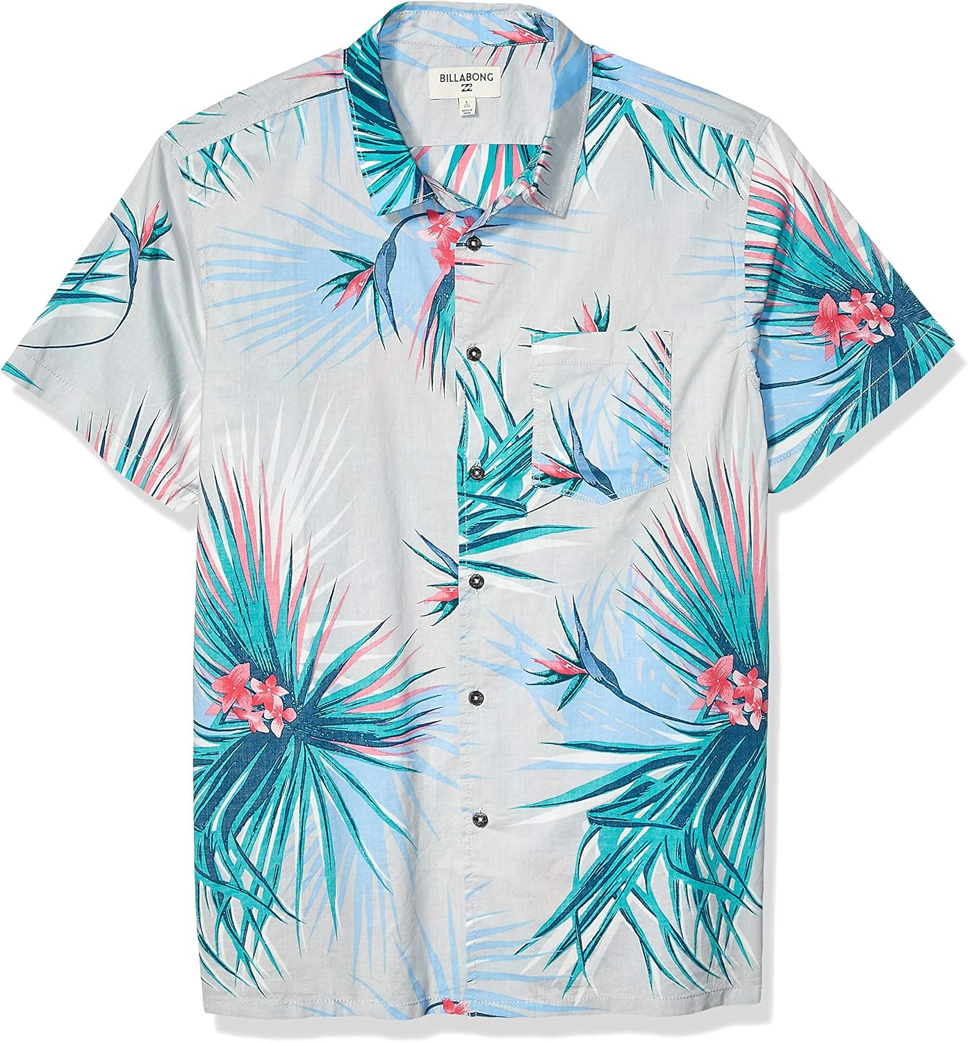Billabong Men's Sundays Floral Short Sleeve Woven Shirt: Clothing