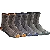 Dickies Men's Dri-Tech Mid-Crew Comfort Length Moisture Control Socks (6, 12 Pairs)
