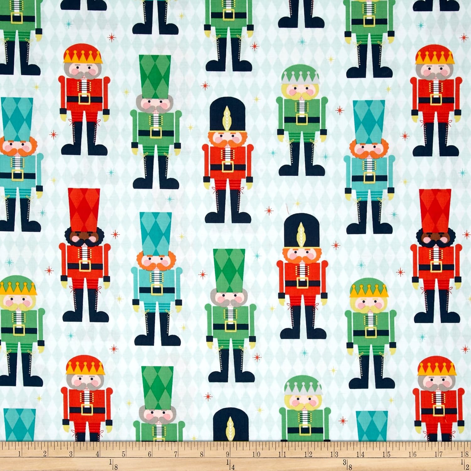 Riley Blake Nutcracker Christmas Main Aqua Fabric By The Yard