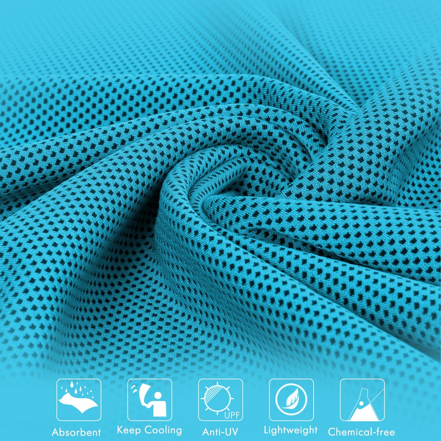 Cooling Towel, Cooling Neck Bandanas, Chill Towels Snap Cool Towel for Gym Golf Sports in Hot Summer, Turquoise 12 x 40 Inch : Sports & Outdoors