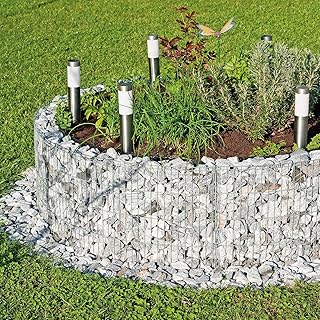 bellissa Gabionen-Hochbeet rund - 95567 - Steinkorb-Pflanzkübel rund - Bausatz inkl. Trennfolie - Durchmesser 146/126 cm, Höhe 40 cm