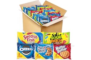 NABISCO OREO, CHIPS AHOY!, Nutter Butter, SOUR PATCH KIDS & SWEDISH FISH Candy & Cookies Variety Pack, 40 Snack Packs