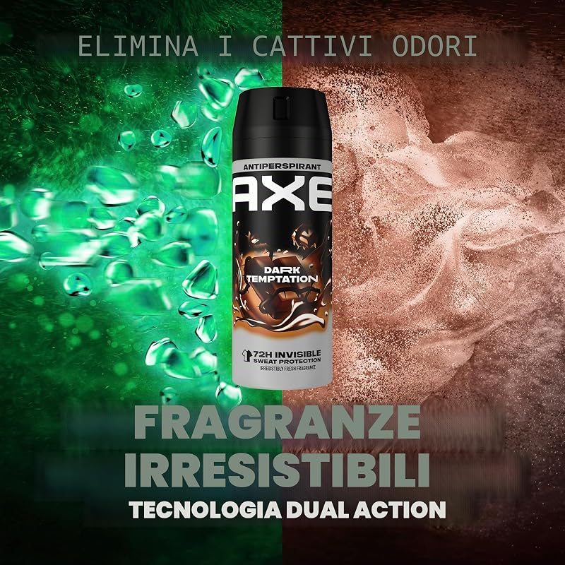 Deodorante per uomo Antitraspirante Dark Temptation 150 ml - Confezione da 6 - Spray - Fresco