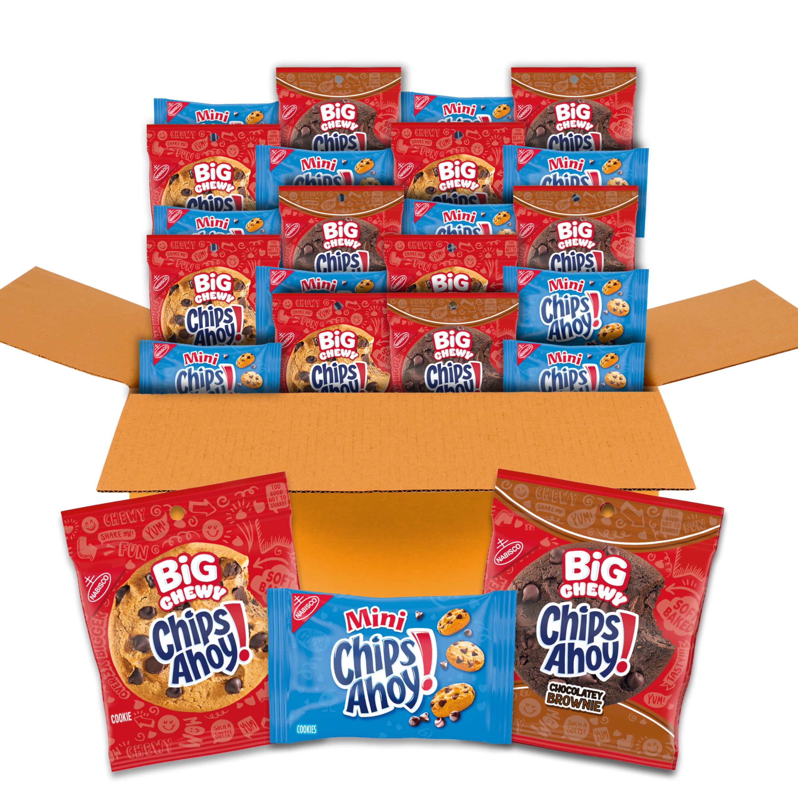 Photo 1 of CHIPS AHOY! Cookie Variety Pack, Big Chewy, Big Chocolatey Brownie and Mini Original Chocolate Chip Cookies, 20 Snack Packs